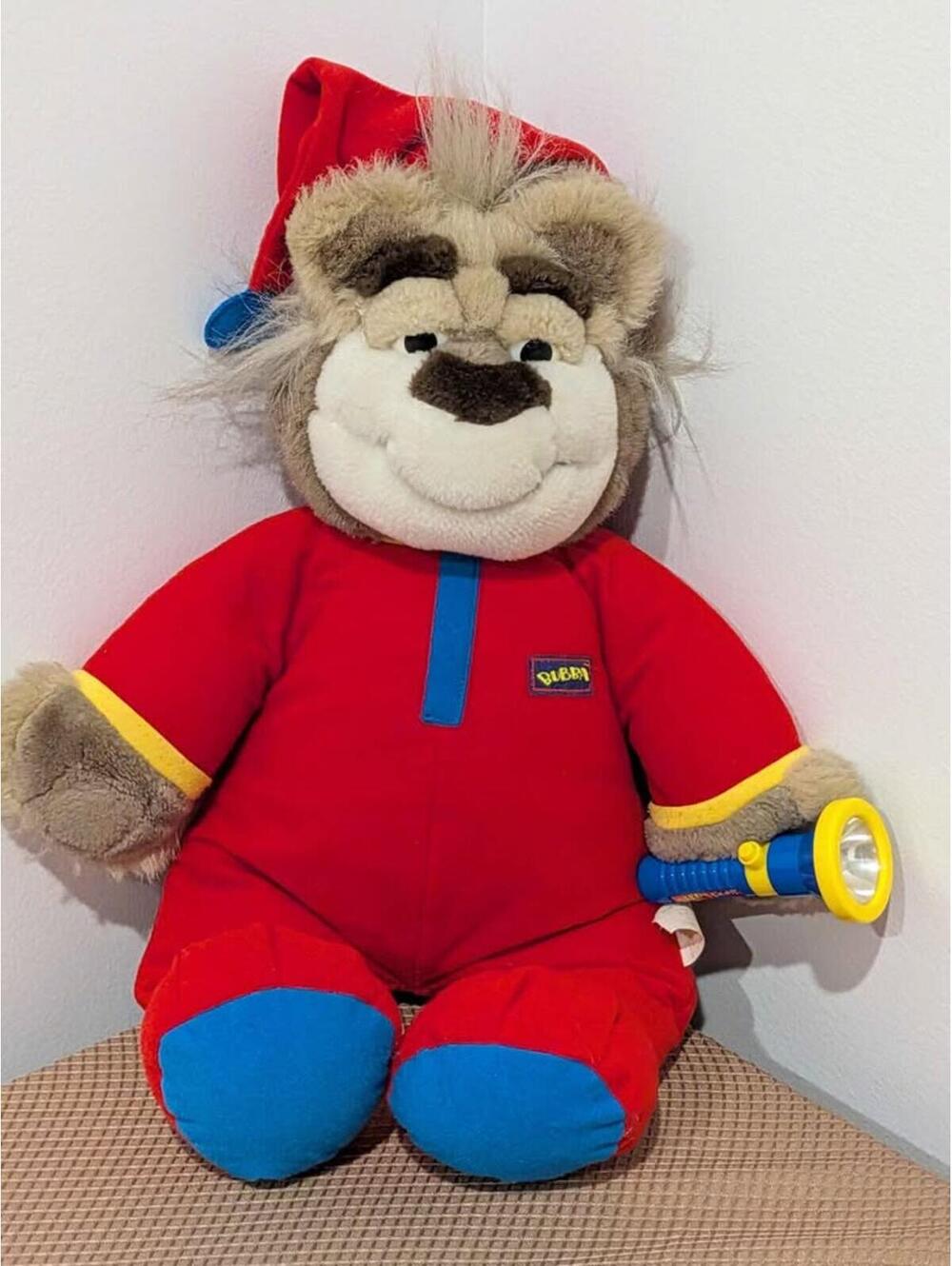 Vintage TYCO Bubba Bear Talking Plush Toy w Flashlight 1997